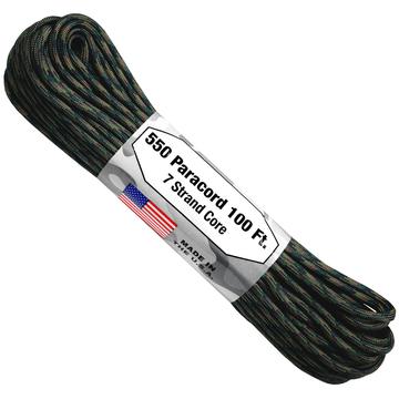 MilStore Military & Outdoor Atwood Rope 550 Paracord 100ft - Xanthoria